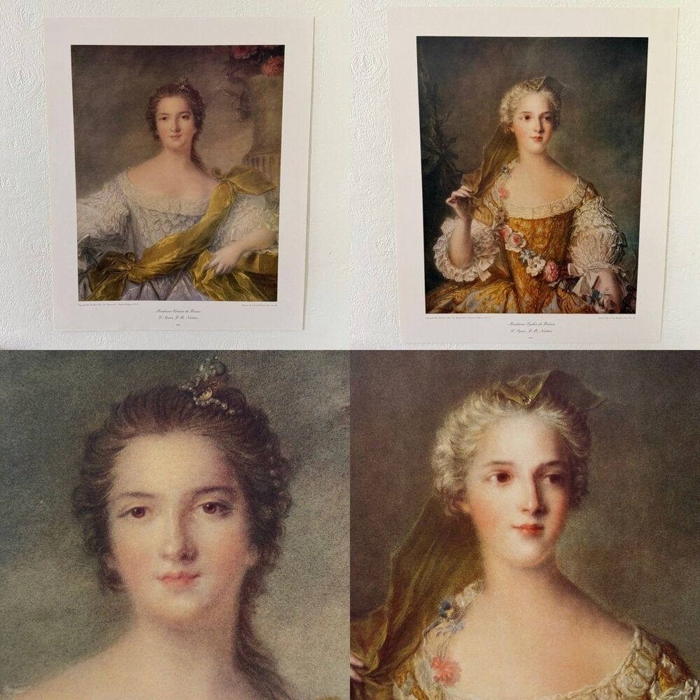 Portrait Madame Sophie & Victoire De France Art print D’Apres Nattier Lot 24x20”